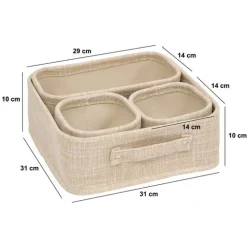 Panier, 4 produits, Beige