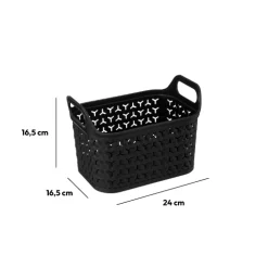 Panier ajouré plastique 4L, Noir
