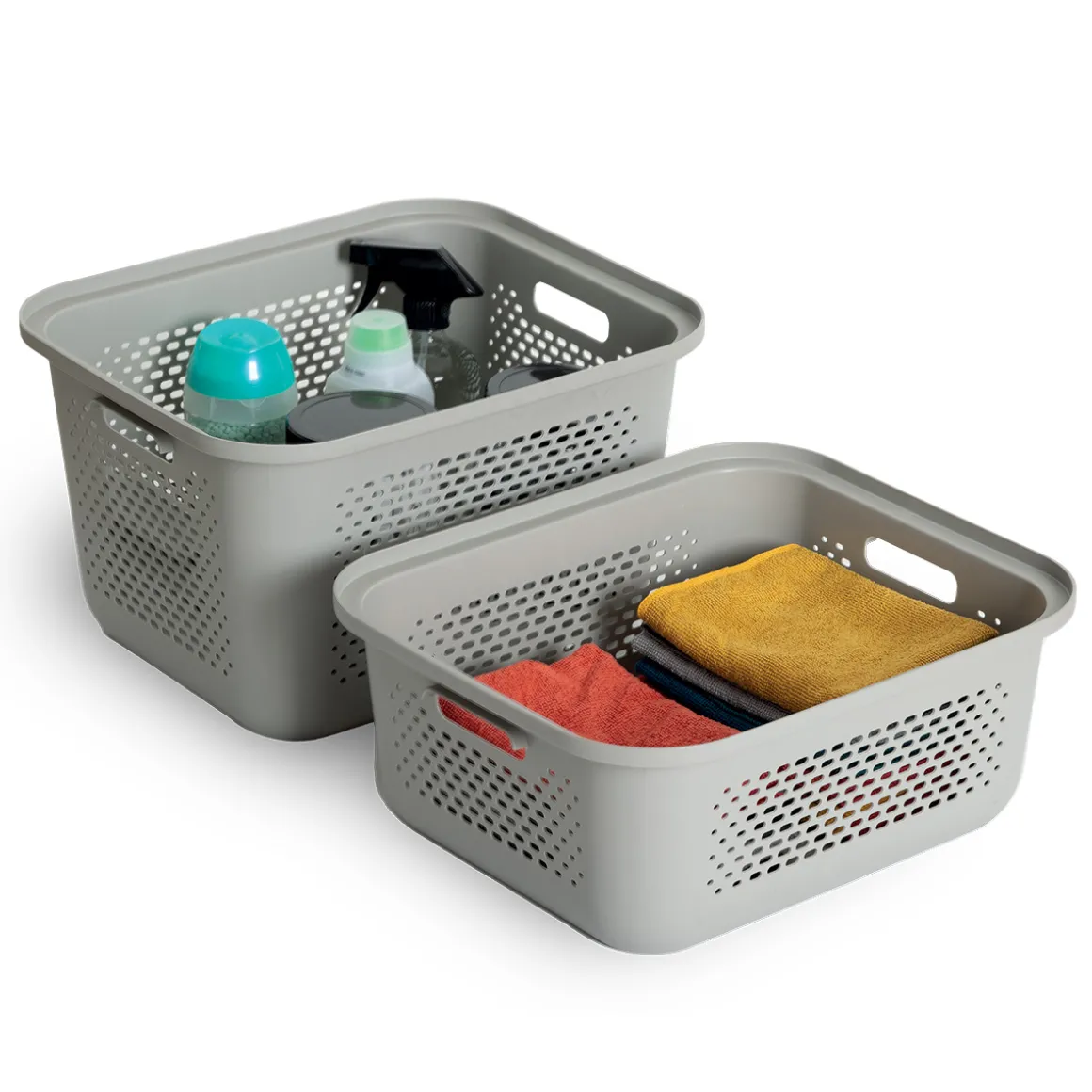 Panier avec couvercle 13,9L, Lin