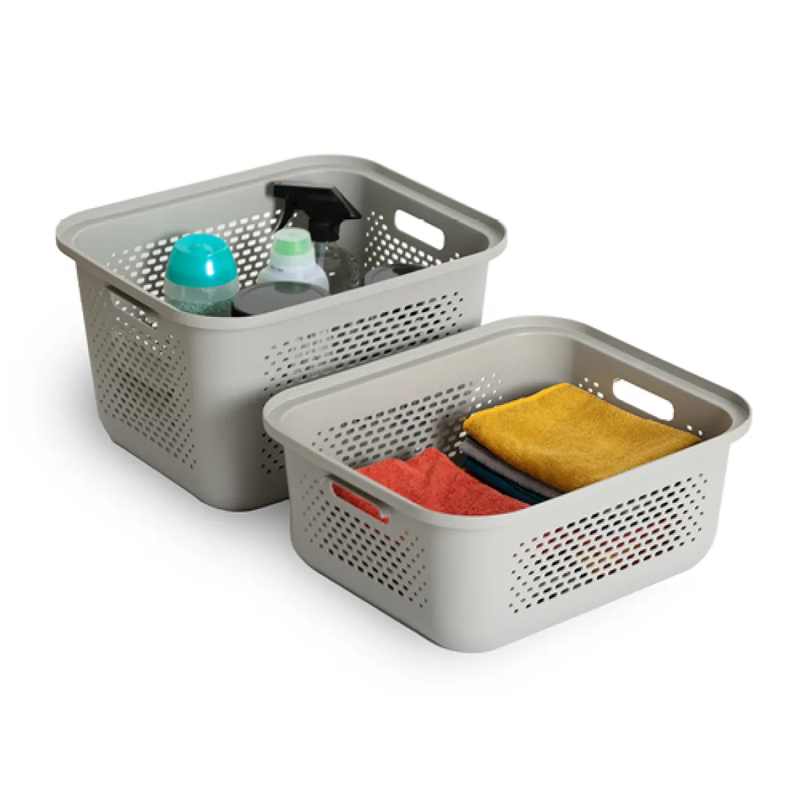 Panier avec couvercle 19,6L, Lin