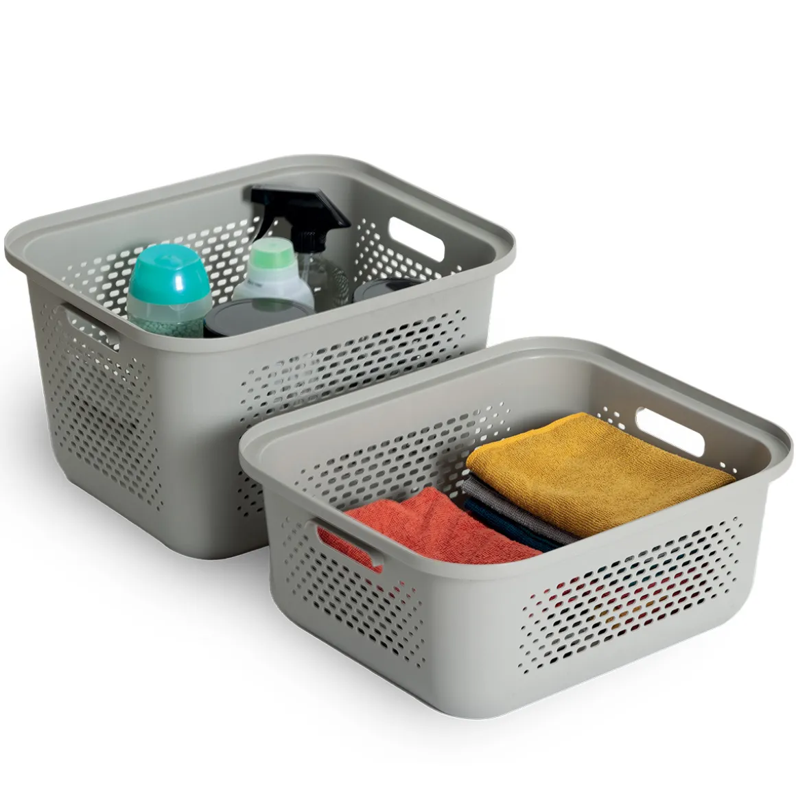 Panier avec couvercle 19,6L, Lin