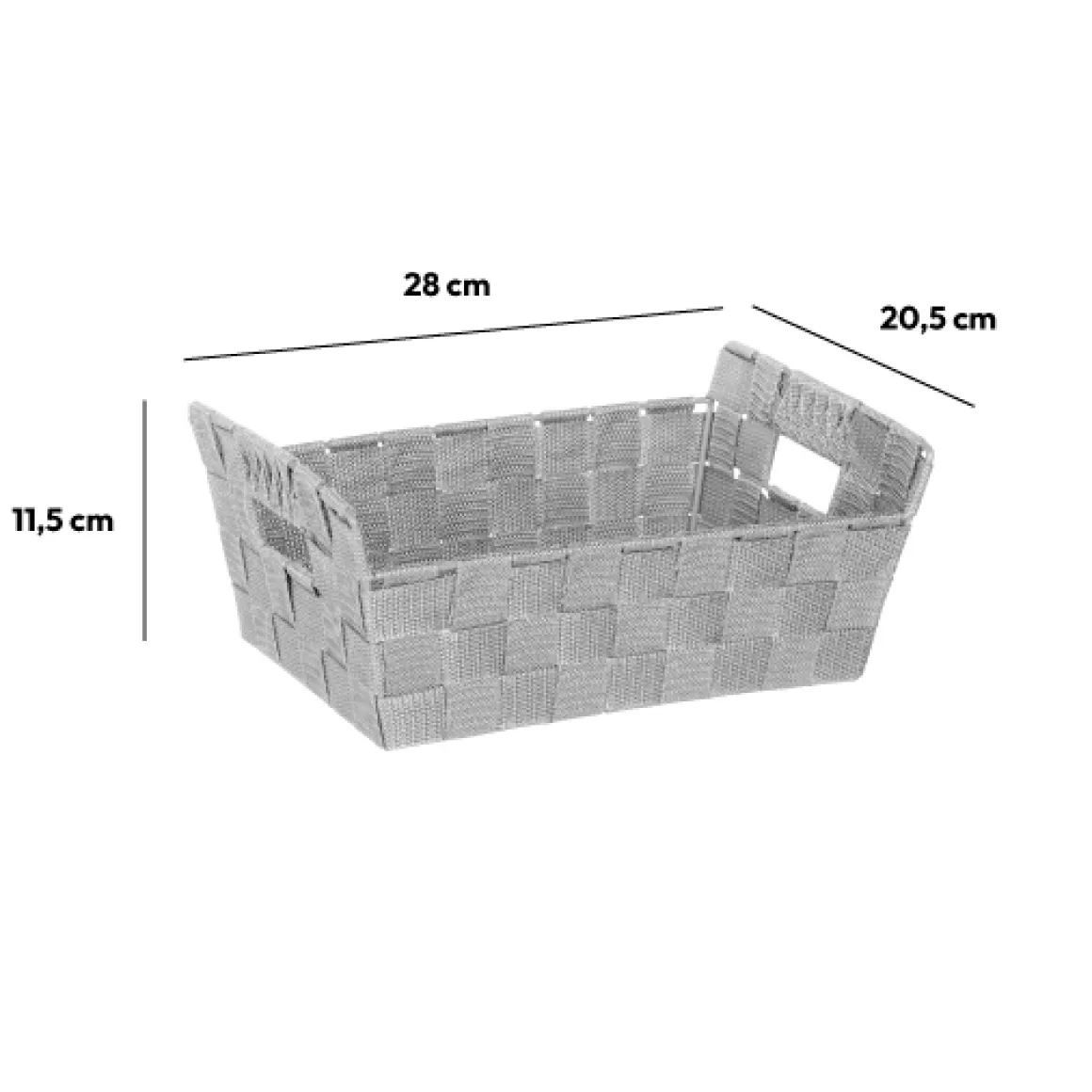 Panier de rangement bisauté, Gris