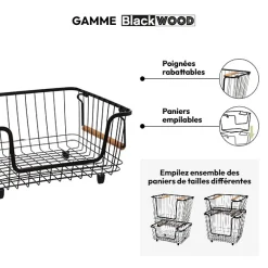 Panier en métal empilable, Moyen format