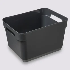 Panier en plastique grand modèle, Gris