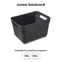Panier en plastique grand modèle, Gris