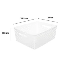 Panier en plastique 11L, Blanc