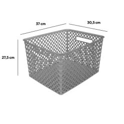 Panier en plastique 19L, Gris