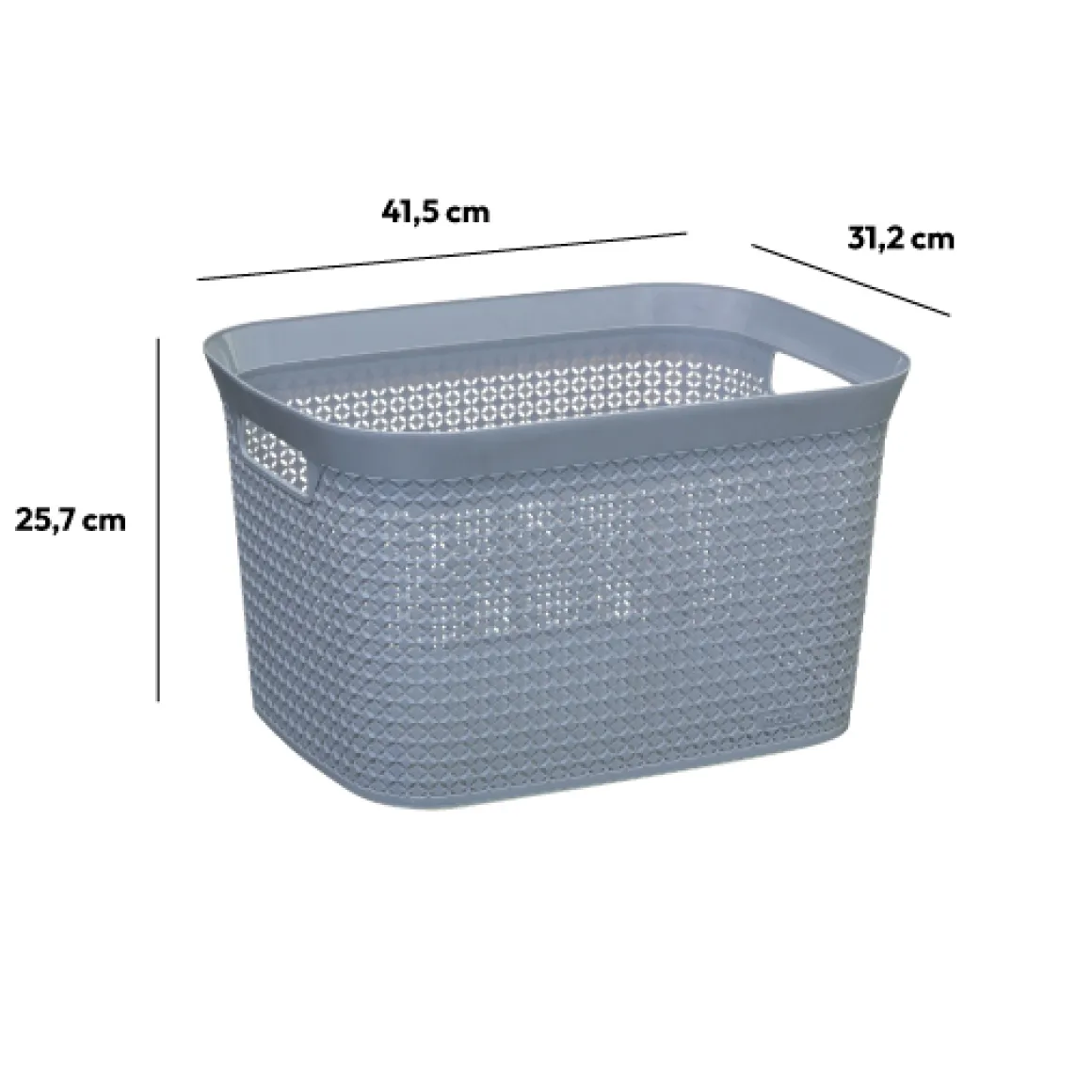 Panier en plastique 25L, Gris