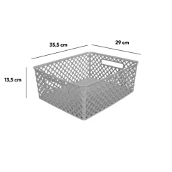 Panier en plastique 11L, Gris