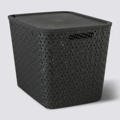 Panier en plastique 28L, Noir