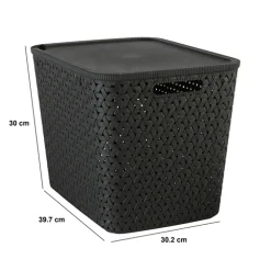 Panier en plastique 28L, Noir