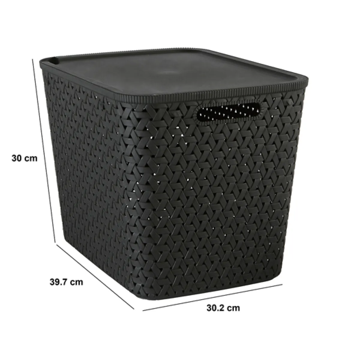 Panier en plastique 28L, Noir