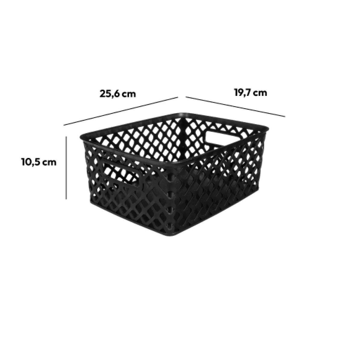 Panier en plastique 4L, Noir