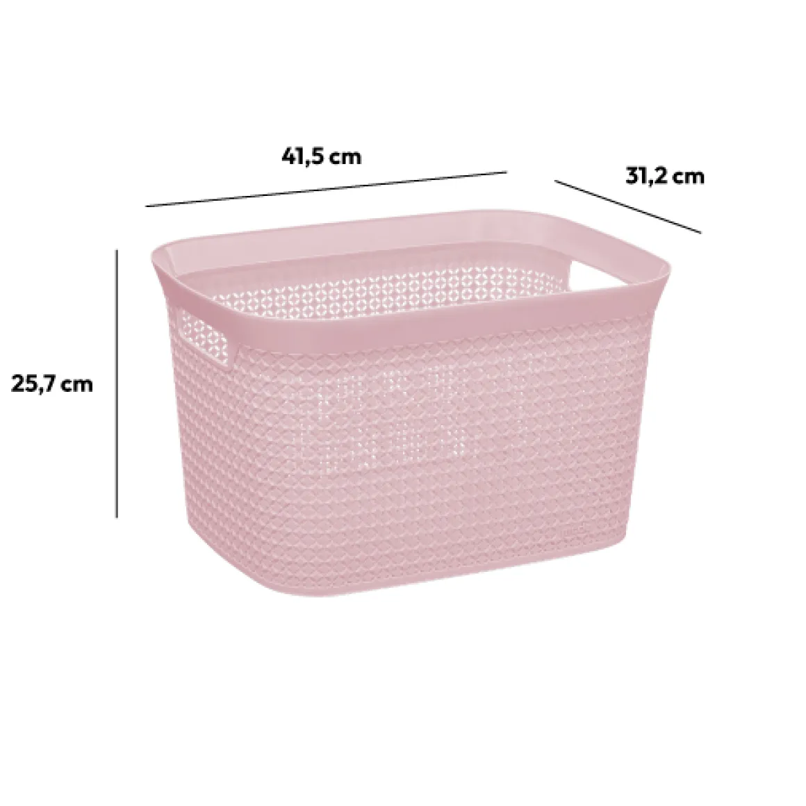 Panier en plastique 25L, Rose