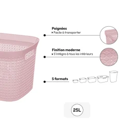 Panier en plastique 25L, Rose