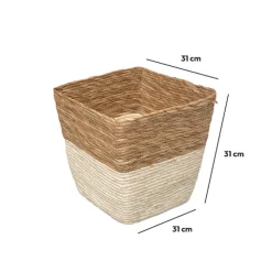Panier paille 31x31 cm, Naturel