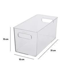 Panier plastique 15x31 cm, Transparent