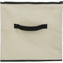 Panier tissu lanière 31x31 cm, Beige