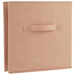 Panier tissu lanière 31x31 cm, Rose blush