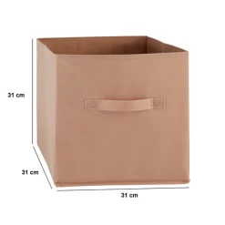 Panier tissu lanière 31x31 cm, Rose blush