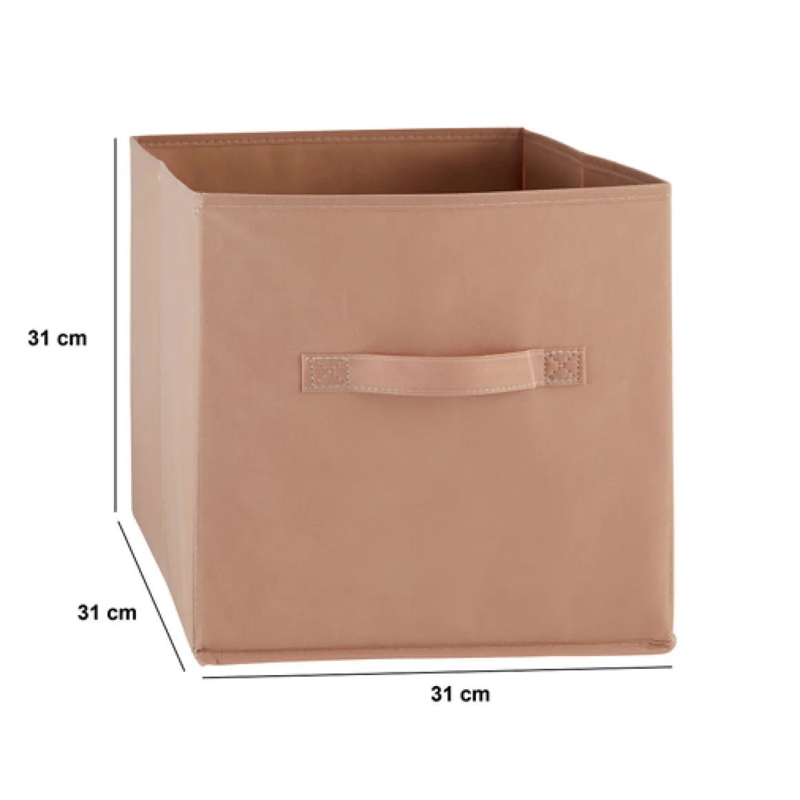 Panier tissu lanière 31x31 cm, Rose blush