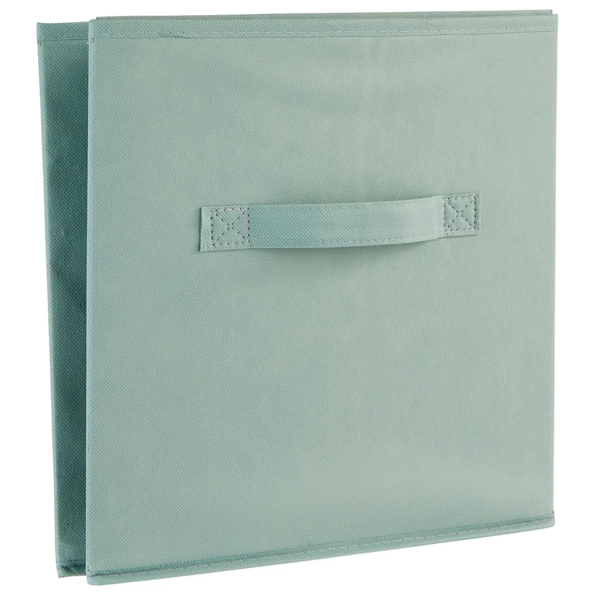 Panier tissu lanière 31x31 cm, Vert céladon