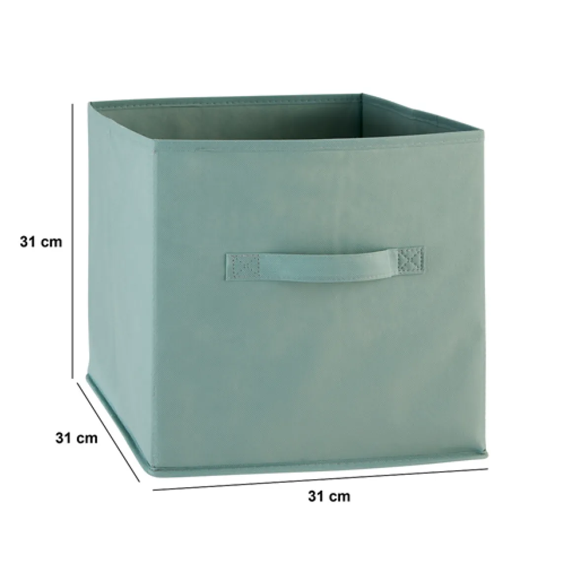 Panier tissu lanière 31x31 cm, Vert céladon