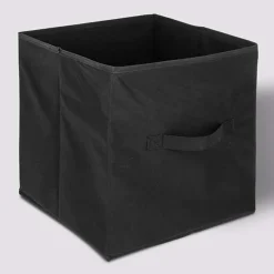 Panier tissu lanière 31x31 cm, Noir