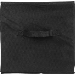 Panier tissu lanière 31x31 cm, Noir