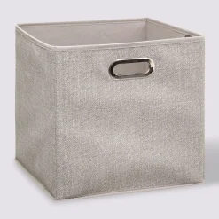 Panier tissu 31x31 cm, Beige chiné