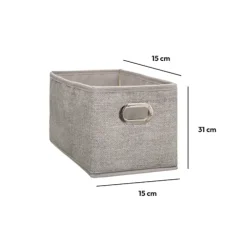 Panier tissu 15x31 cm, Beige chiné