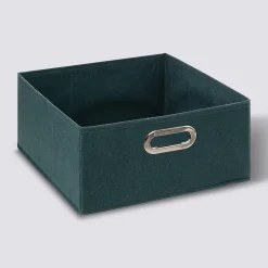 Panier tissu 31x15 cm, Bleu pétrole