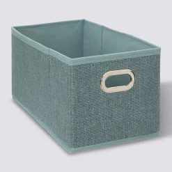 Panier tissu 15x31 cm, Bleu pétrole chiné