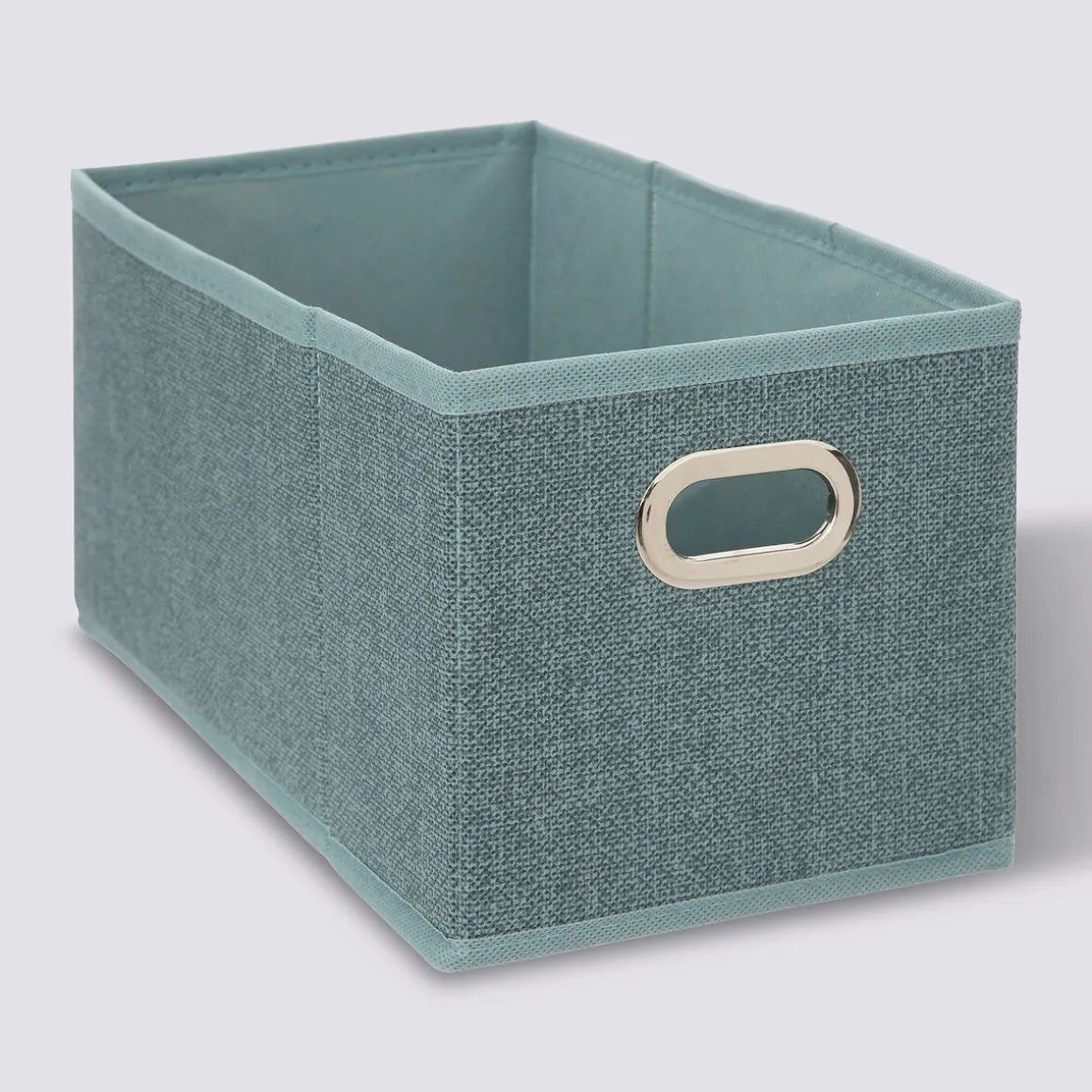 Panier tissu 15x31 cm, Bleu pétrole chiné