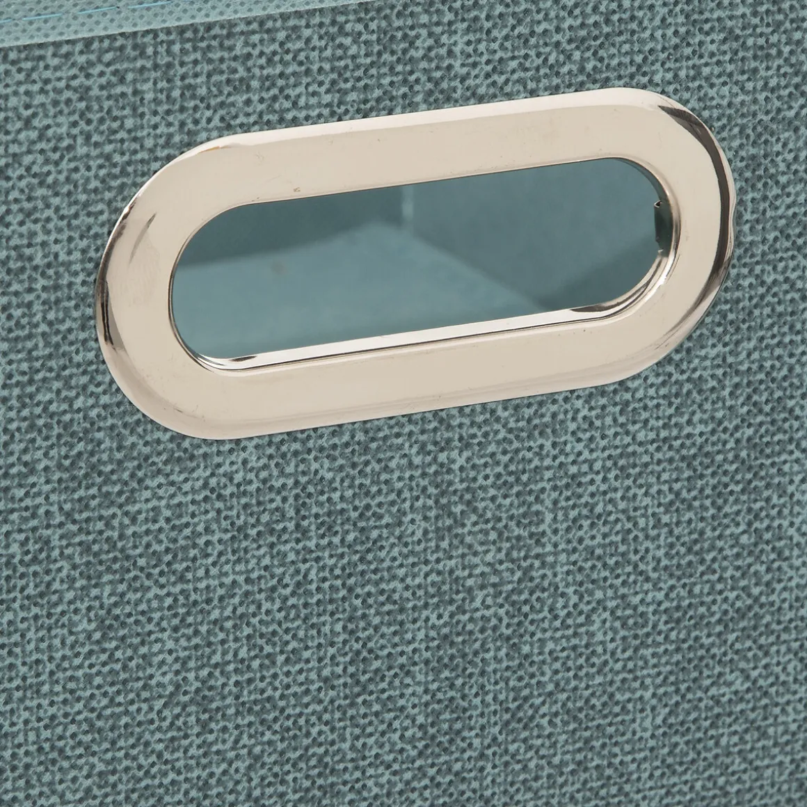 Panier tissu 31x15 cm, Bleu pétrole chiné