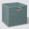 Panier tissu 31x31 cm, Bleu pétrole Chiné