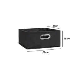 Panier tissu 31x15 cm, Gris anthracite