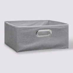 Panier tissu 31x15 cm, Gris clair chiné