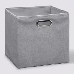 Panier tissu 31x31 cm, Gris clair chiné