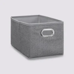 Panier tissu 15x31 cm, Gris clair chiné
