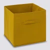 Panier tissu 31x31 cm, Jaune moutarde