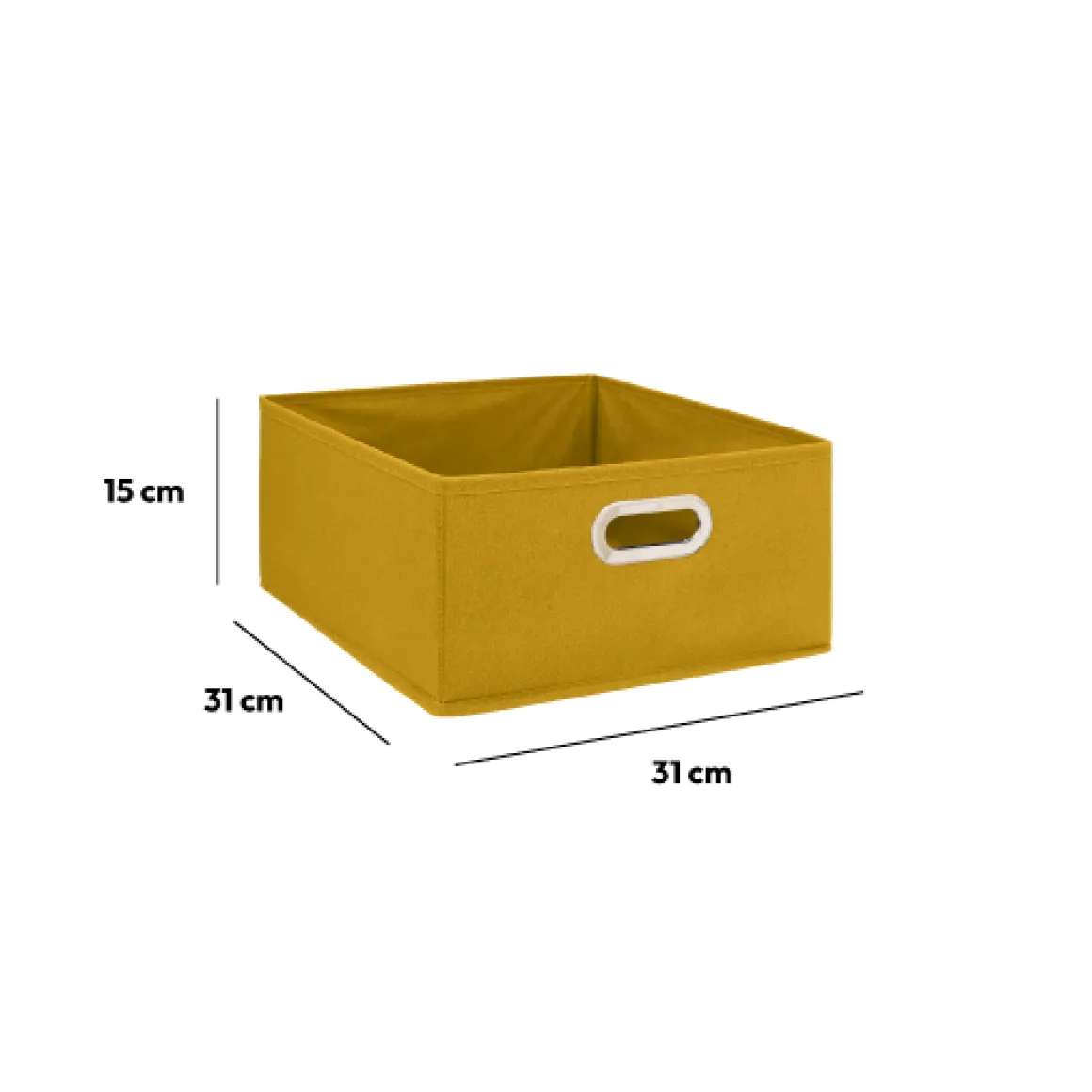 Panier tissu 31x15 cm, Jaune moutarde