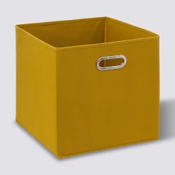Panier tissu 31x31 cm, Jaune moutarde