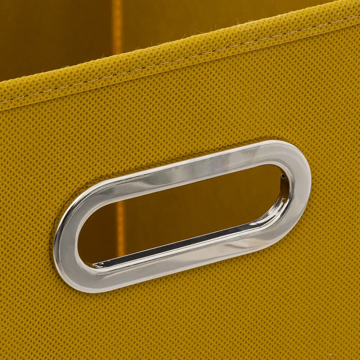 Panier tissu 31x31 cm, Jaune moutarde