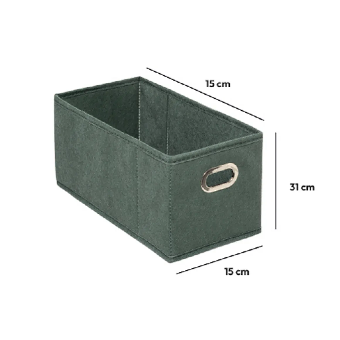 Panier tissu 15x31 cm, Vert kaki