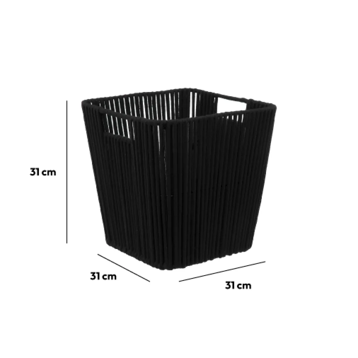Panier tissu 31x31cm, Noir