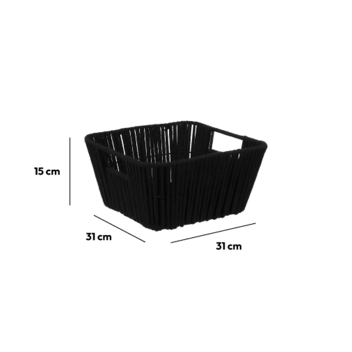 Panier tissu 31x15cm, Noir
