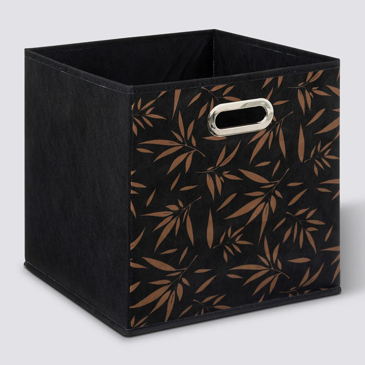 Panier tissu 31x31cm, Noir avec motifs