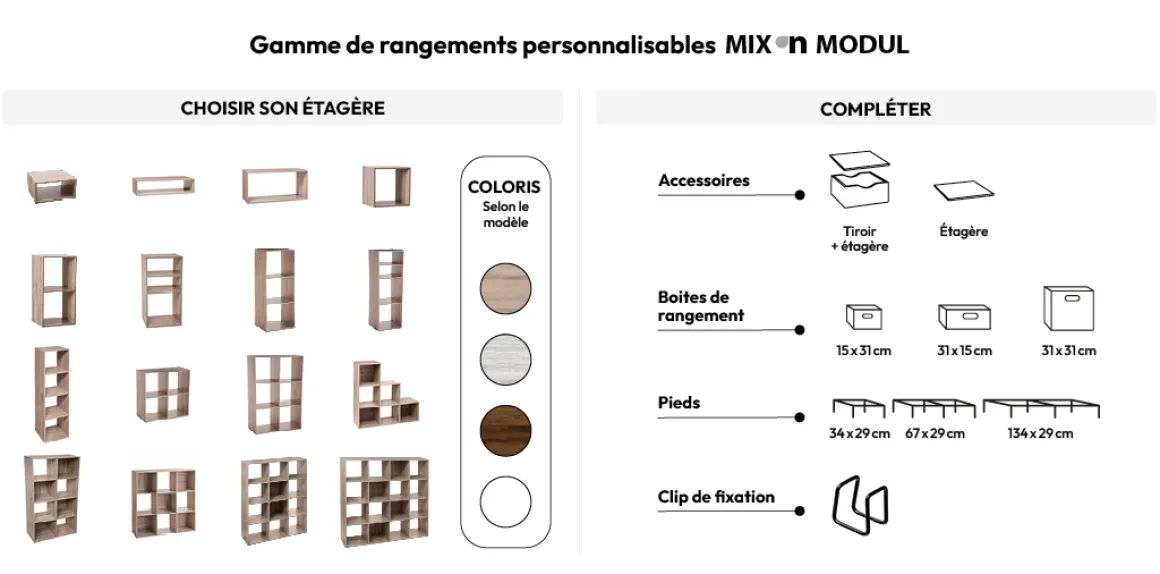 Panier tissu 31x31cm, Noir avec motifs