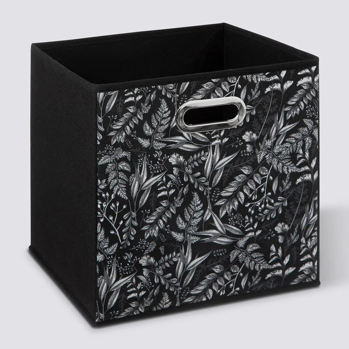 Panier tissu 31x31cm, Noir avec motifs